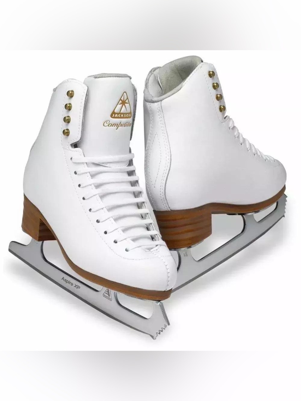 Jackson Ultima Competitor DJ2470 White Figure Skates Size 8 Aspire XP Blade